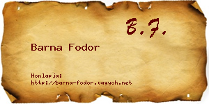 Barna Fodor névjegykártya