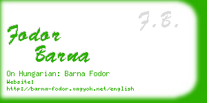 fodor barna business card